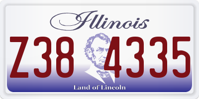 IL license plate Z384335