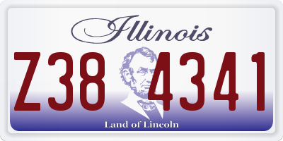 IL license plate Z384341