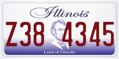IL license plate Z384345
