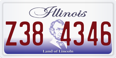 IL license plate Z384346