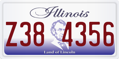 IL license plate Z384356