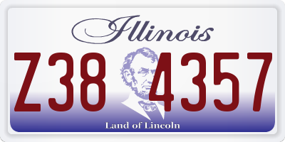 IL license plate Z384357