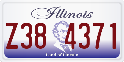 IL license plate Z384371