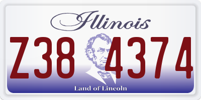 IL license plate Z384374