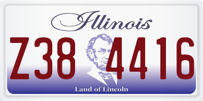 IL license plate Z384416