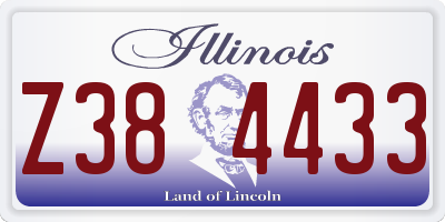 IL license plate Z384433