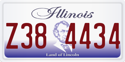 IL license plate Z384434