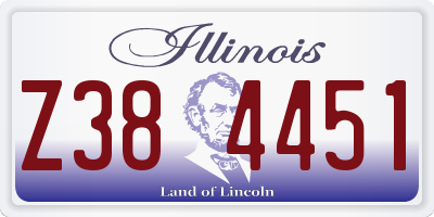IL license plate Z384451