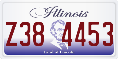 IL license plate Z384453