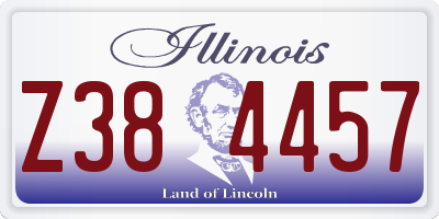IL license plate Z384457