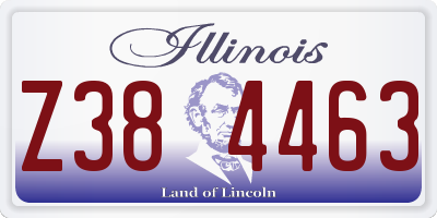 IL license plate Z384463