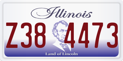 IL license plate Z384473