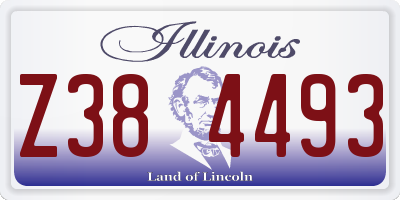 IL license plate Z384493