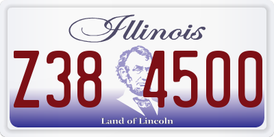 IL license plate Z384500