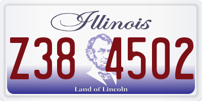 IL license plate Z384502