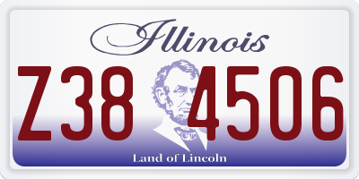 IL license plate Z384506