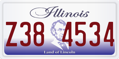 IL license plate Z384534