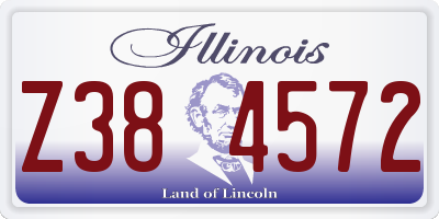 IL license plate Z384572