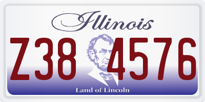 IL license plate Z384576