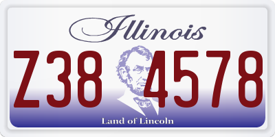 IL license plate Z384578