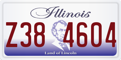 IL license plate Z384604