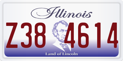 IL license plate Z384614
