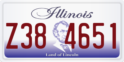 IL license plate Z384651