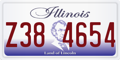 IL license plate Z384654