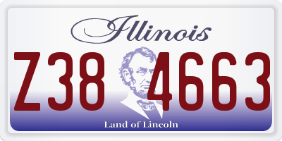 IL license plate Z384663