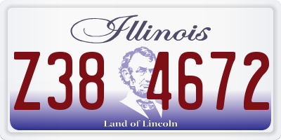 IL license plate Z384672
