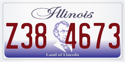 IL license plate Z384673