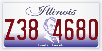 IL license plate Z384680