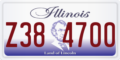 IL license plate Z384700