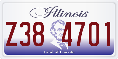 IL license plate Z384701