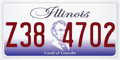 IL license plate Z384702