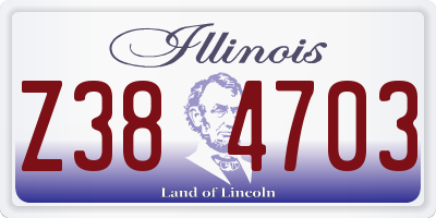 IL license plate Z384703