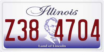IL license plate Z384704