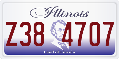 IL license plate Z384707