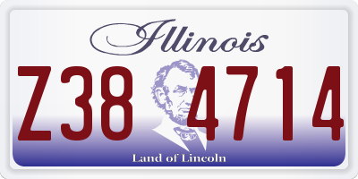 IL license plate Z384714