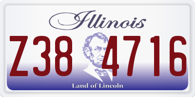 IL license plate Z384716