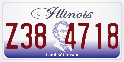 IL license plate Z384718