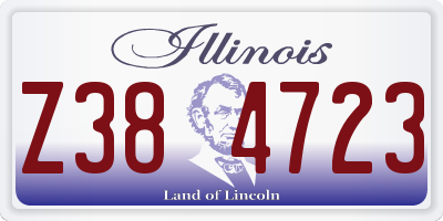 IL license plate Z384723