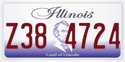 IL license plate Z384724
