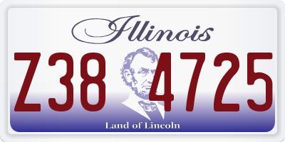 IL license plate Z384725