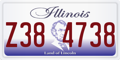 IL license plate Z384738