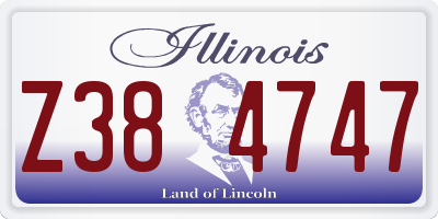 IL license plate Z384747