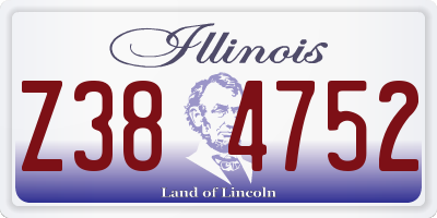 IL license plate Z384752