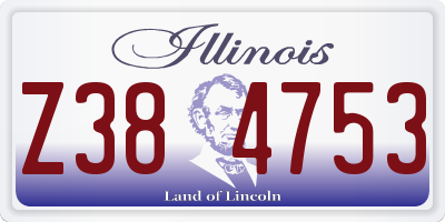 IL license plate Z384753