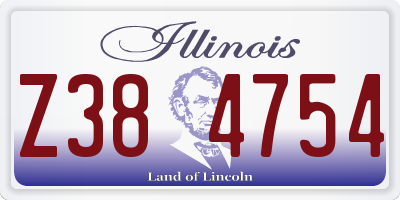 IL license plate Z384754