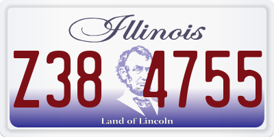 IL license plate Z384755